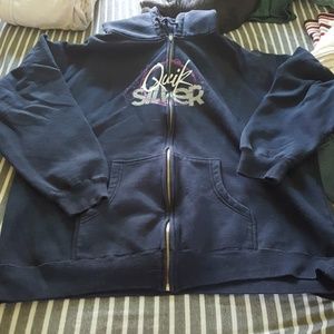 Quicksilver Navy Blue and Purple Zip up Hoodie